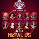 Top 10 national finalists for the 10th anniversary celebration of Miss Nepal US 2021